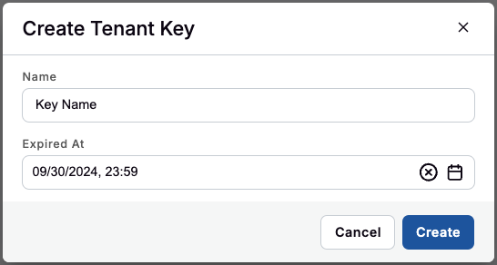 Create Tenant Key